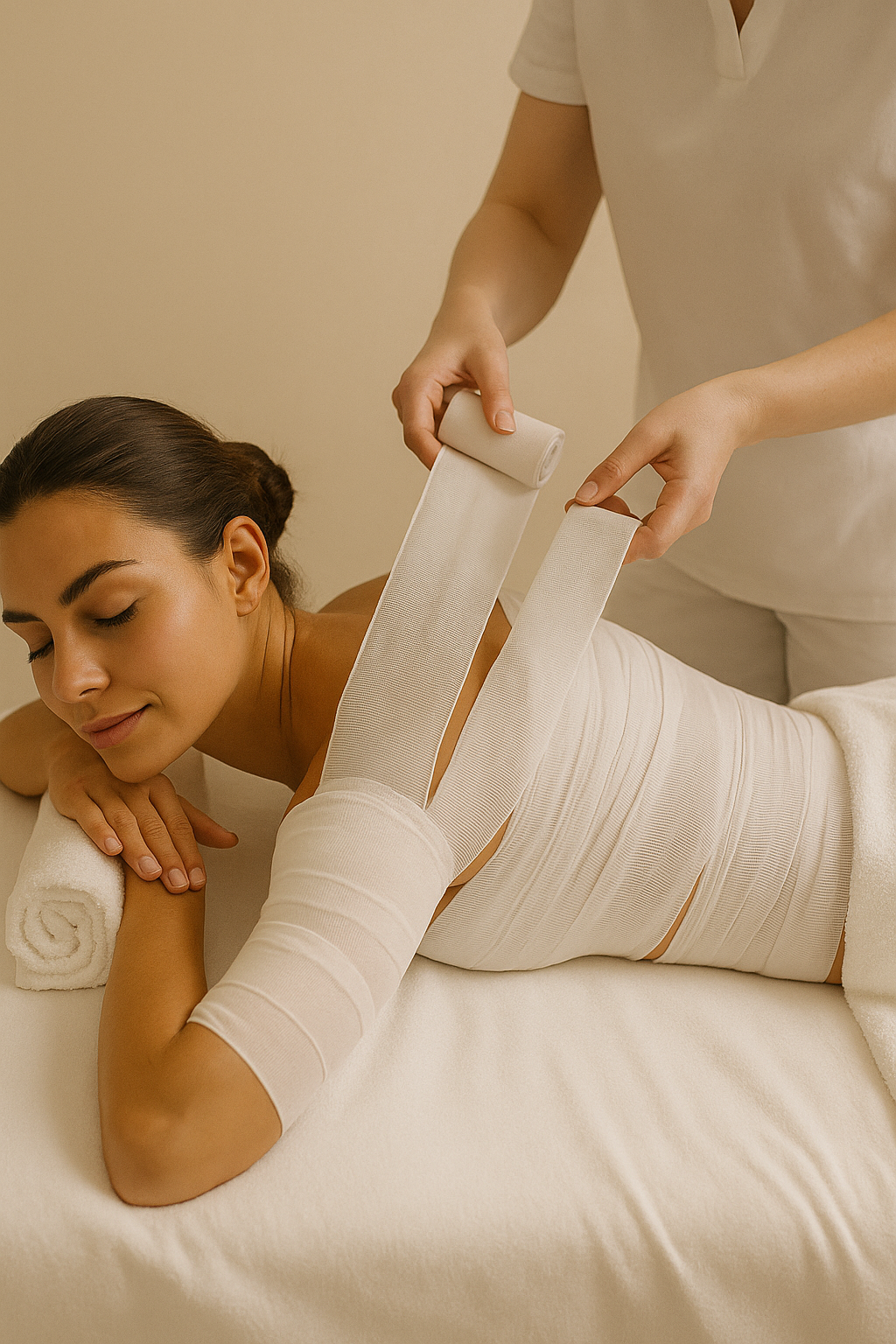 Trattamento estetico con bendaggi corpo
